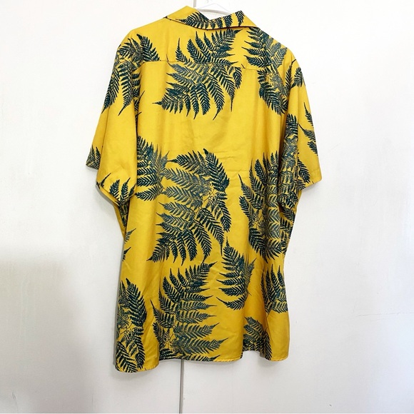 DESIGN IN ITALY silky feel Hawaiian tropic print short sleeve button up shirt 2X - Picture 5 of 8